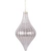 Clayre & Eef 6GL5142 Vianočná guľa Ø 8x15 cm Strieborná