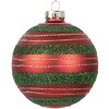 Clayre & Eef 6GL5170 Vianočná guľa červeno-zelená 8 cm