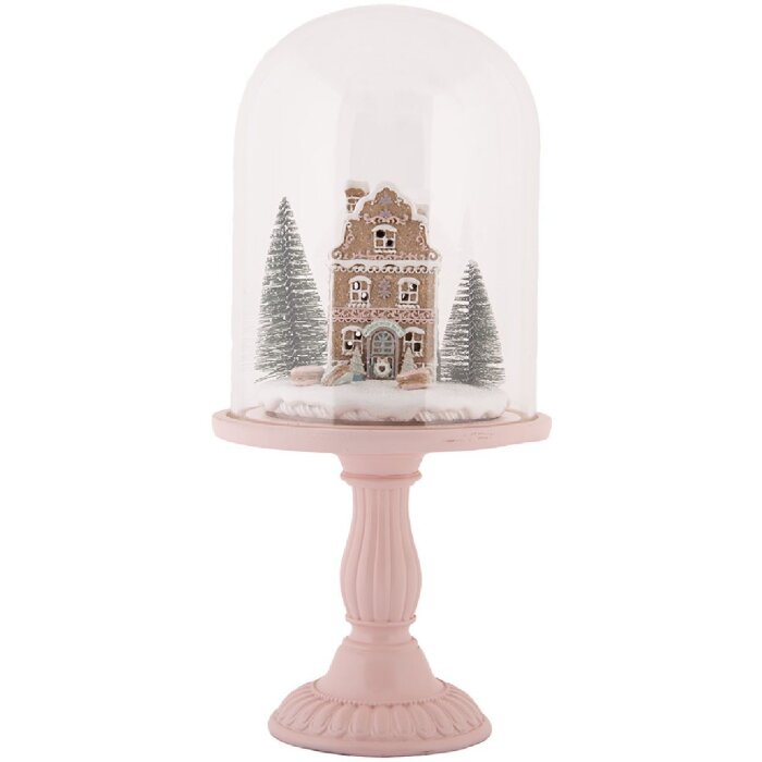 Clayre & Eef Sklenená kupola s LED dekoráciou 17x36 cm
