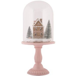 Clayre & Eef Sklenená kupola s LED dekoráciou 17x36 cm