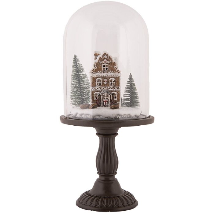 Clayre & Eef Sklenený zvon s LED dekoráciou Ø 17x36 cm