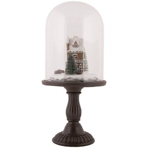 Clayre & Eef Sklenený zvon s LED dekoráciou Ø 17x36 cm