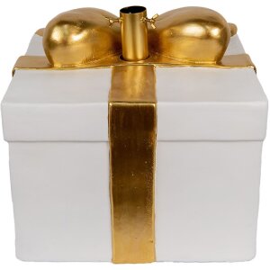 Clayre & Eef 6MG0106 Stojan na vianočný stromček 36x35x33 cm biely/zlatý