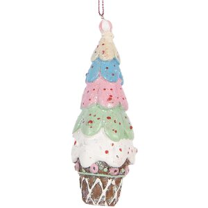 Clayre & Eef Dekoračný Záves Tortička Ø 5x13 cm Viacfarebný