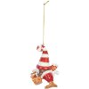 Clayre & Eef Závesný Santa Claus 8x4x10 cm - Červený & Biely