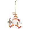 Clayre & Eef 6PR5302 Dekoračný záves Santaklaus 8x4x10 cm oranžovo-biely