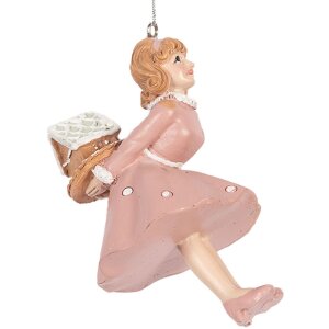Clayre & Eef Záves Ballerina 6x6x10 cm Ružový