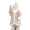 Clayre & Eef Dekoračný záves Santa Claus 5x4x9 cm béžovo-biely