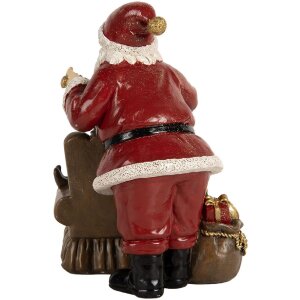 Clayre & Eef Santa Claus s deťmi 17x13x18 cm Červená