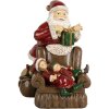 Clayre & Eef Santa Claus s deťmi 17x13x18 cm Červená