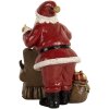 Clayre & Eef Santa Claus s deťmi 17x13x18 cm Červená