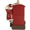 Clayre & Eef Dekorácia Santa Claus s lokomotívou 16x10x13 cm červená