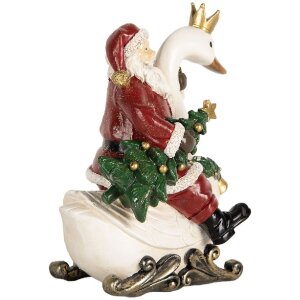 Clayre & Eef Santa Claus na labuti 13x10x16 cm