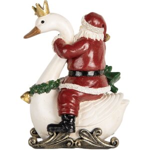 Clayre & Eef Santa Claus na labuti 13x10x16 cm