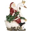 Clayre & Eef Santa Claus na labuti 13x10x16 cm