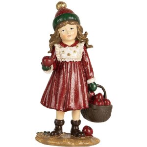 Clayre & Eef Dekorácia Dieťa 7x5x13 cm Červená a Zelená