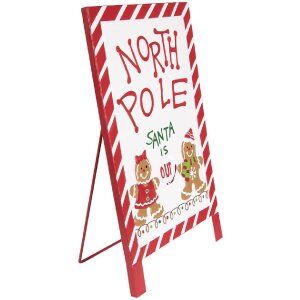 Clayre & Eef Textová tabuľa stojaca 29x16x51 cm bielo-červená