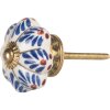 Clayre & Eef 66459 kľučka Ø 4x3 cm bielo-modrá