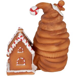 Clayre & Eef 6PR5309 Dekoračný škriatok s LED 14x9x15 cm hnedá/modrá