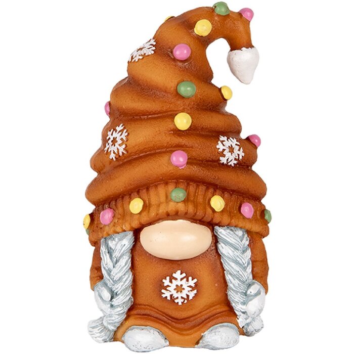 Clayre & Eef 6PR5311 Dekoračný škriatok 8x8x13 cm hnedo-modrý