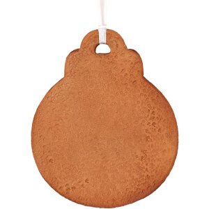 Clayre & Eef Vianočná guľa 8x2x10 cm hnedo-biela