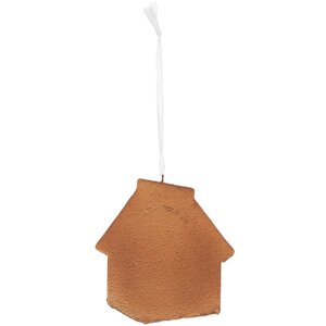 Clayre & Eef Dekoračný záves Dom 9x1x10 cm Biely Hnedý