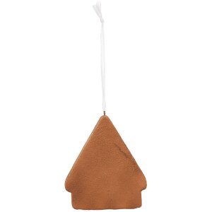 Clayre & Eef Dekoračný záves Domček 9x1x10 cm Biely/Hnedý