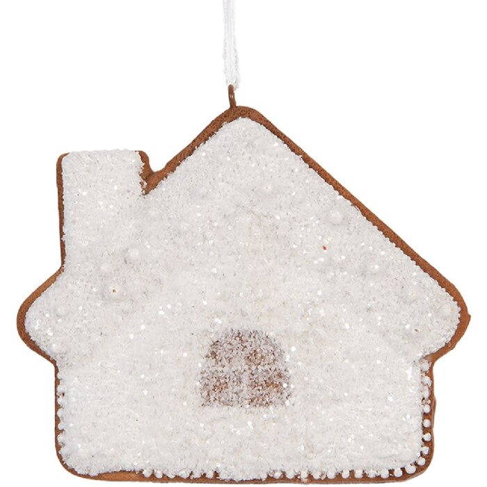 Clayre & Eef Dekoračný záves Domček 9x1x8 cm Biely