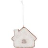 Clayre & Eef Dekoračný záves Domček 9x1x8 cm Biely