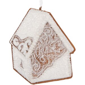 Clayre & Eef Záves Domček 9x1x10 cm Biely...