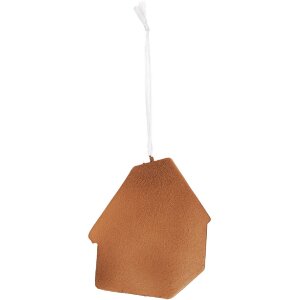 Clayre & Eef Záves Domček 9x1x10 cm Biely Hnedý