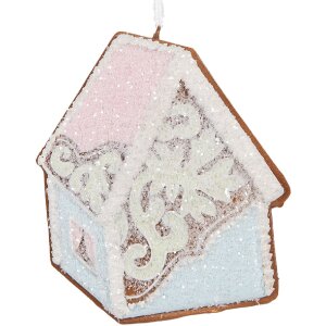 Clayre & Eef Záves Domček Modro-Ružový...