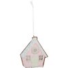 Clayre & Eef Dekoračný záves Domček 9x1x10 cm Ružový & Zelený