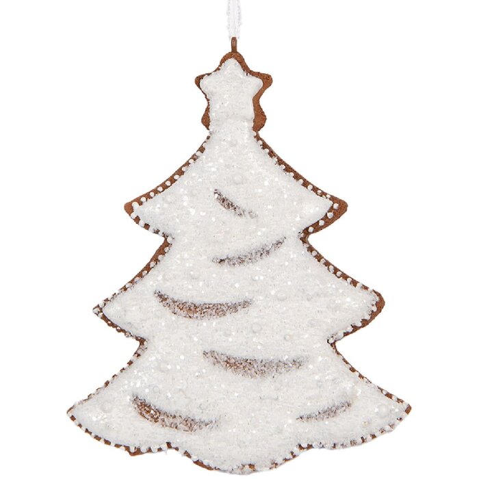 Clayre & Eef Záves na stromček 9x1x10 cm Biely Hnedý