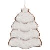 Clayre & Eef 6PR5350 Závesný dekor na vianočný stromček 8x1x10 cm Biely Hnedý