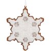 Clayre & Eef Záves Snehová vločka 9x1x10 cm Biely Hnedý