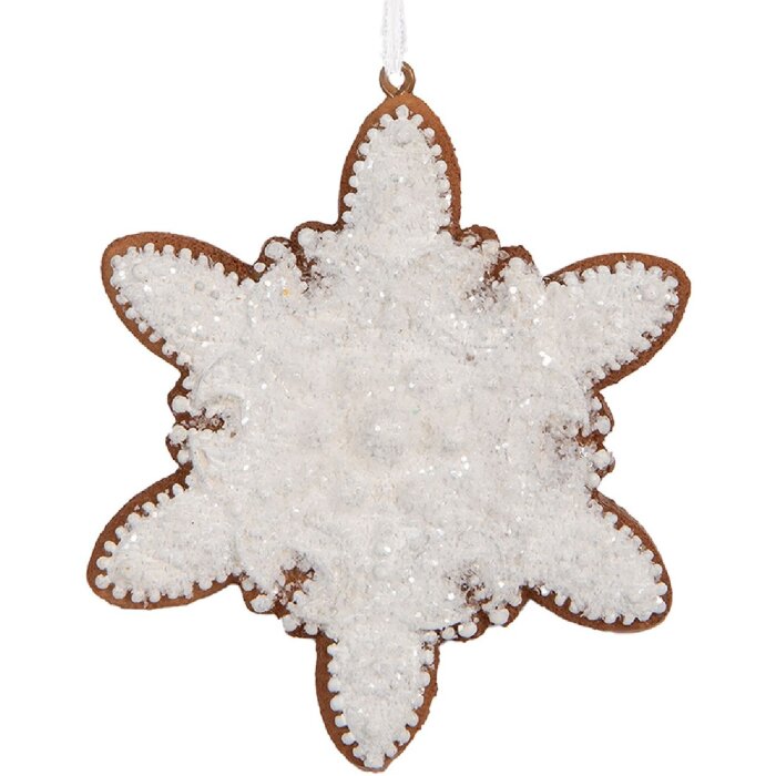 Clayre & Eef 6PR5352 Dekoračný záves Snehová vločka 9x1x10 cm