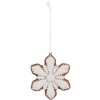 Clayre & Eef Záves Snehová Vločka 9x1x10 cm Biely