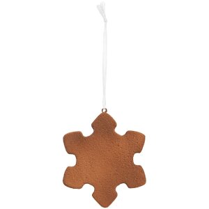 Clayre & Eef Záves Snehová vločka 9x1x10 cm Biely Hnedý