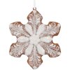 Clayre & Eef Záves Snehová vločka 9x1x10 cm Biely Hnedý