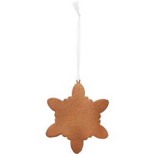 Clayre & Eef 6PR5355 Dekoračný záves Snehová vločka 9x1x10 cm biely/hnedý