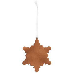 Clayre & Eef Záves Snehová vločka 9x1x10 cm Biely Hnedý