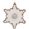 Clayre & Eef Záves Snehová vločka 9x1x10 cm Biely Hnedý