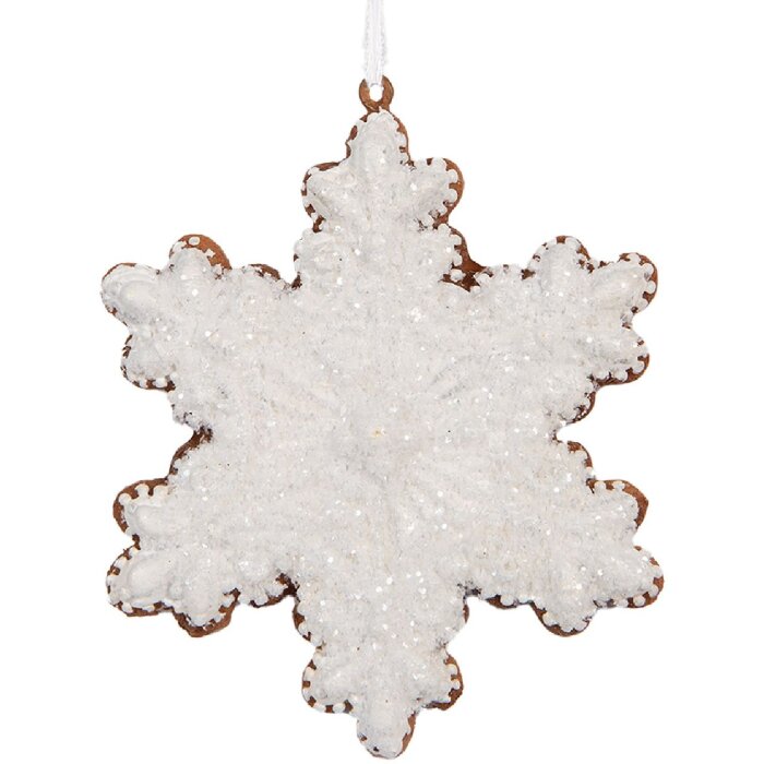 Clayre & Eef 6PR5358 Dekoračný záves Snehová vločka 9x1x10 cm