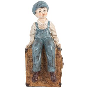 Clayre & Eef 6PR5556 Podpätky na knihy 2ks 19x10x22 cm hnedá & modrá