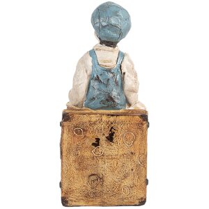 Clayre & Eef 6PR5556 Podpätky na knihy 2ks 19x10x22 cm hnedá & modrá