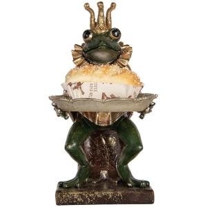 Clayre & Eef Dekorácia Žaba 16x15x28 cm Zelená