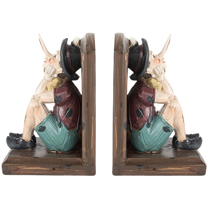 Clayre & Eef Držiaky na knihy 2ks Hnedá/Bežová 24x11x17 cm