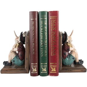 Clayre & Eef Držiaky na knihy 2ks Hnedá/Bežová 24x11x17 cm