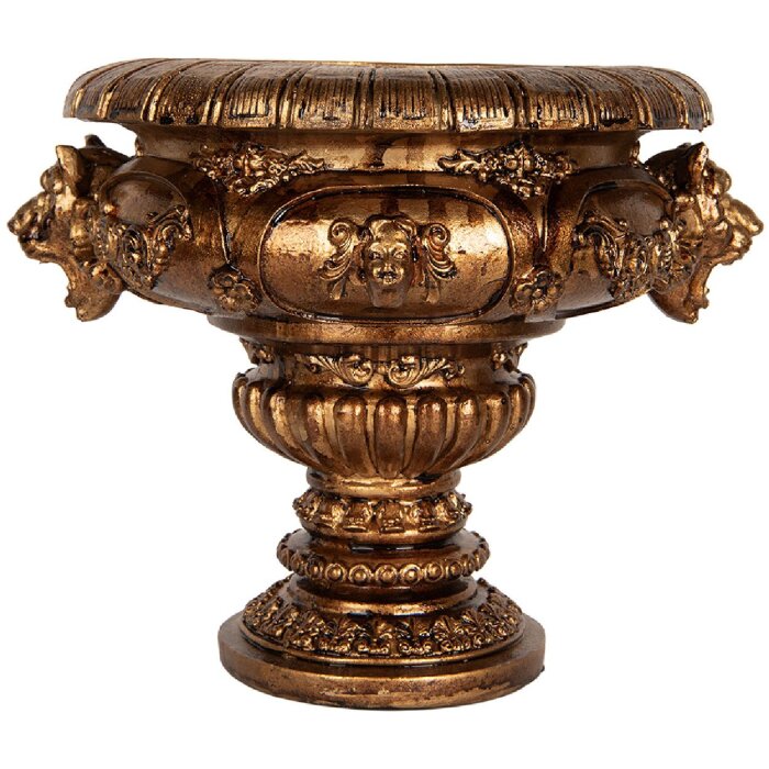 Clayre & Eef 6PR5582 Dekoračný kvetináč 26x22x21 cm zlatý